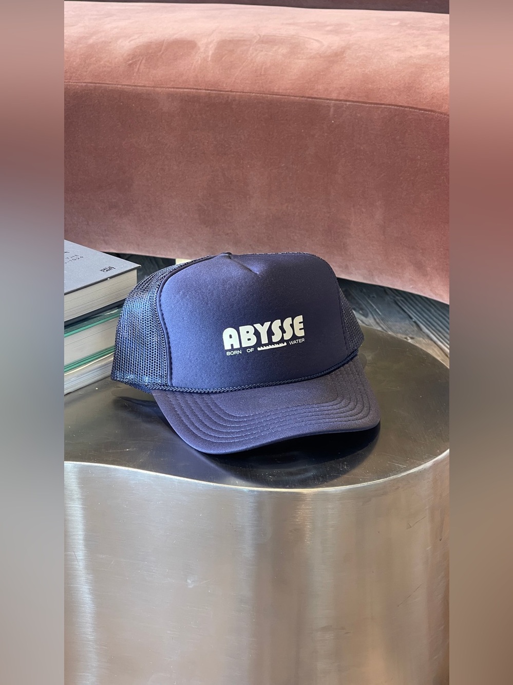 Abysse Trucker Hat Ocean Navy Blue New NWOT